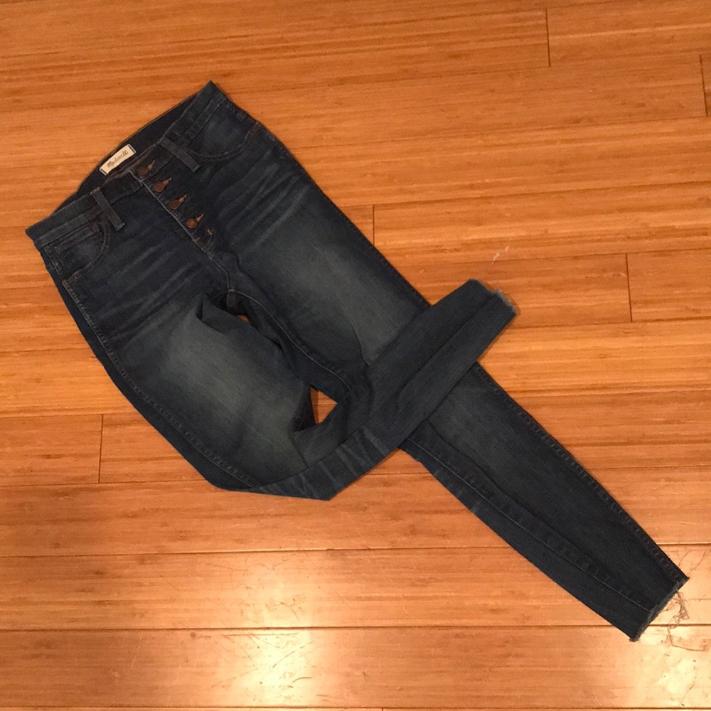 Madewell 10 Inch High Rise Skinny Jeans Button Up